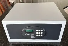 SAFEMARK SYSTEMS Electronic Hotel Safe Digital Keypad – Used BLACK GREY