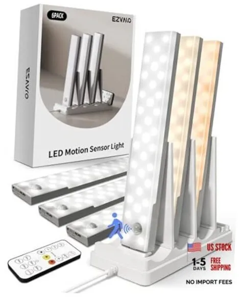 6-Pack Under Cabinet Lighting with Charging Station - 6 Pack with Station