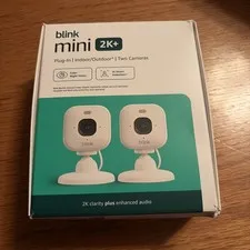 Blink Mini 2K+ (newest model) Plug-in Home/Pet Indoor Security Camera 2-Pack NEW