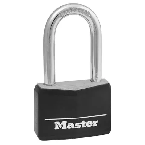 Master Lock Black Covered Aluminum Padlock, Gym Locker Lock, Outdoor Gate Fence