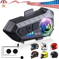 FM Motorcycle Headset Bluetooth Helmet Intercom Speaker Music Share Headphone US