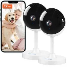 2K Indoor Security Camera WiFi Baby Monitor Pet Cam Night Vision 2Way Talk Alexa