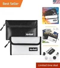 Compact Fireproof & Waterproof Document Bag Set - Secure Valuables Anywhere