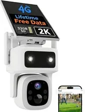 4G LTE Solar Security Camera No WiFi 360 PTZ