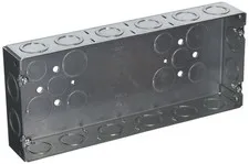 RACO 953 (4) Gang 1-5/8-Inch Deep Welded Electrical Box 4-Gang, Gray 