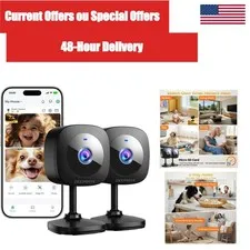 ZEEPORTE 2K Indoor Security Camera 2-Pack Wi-Fi Baby Pet Monitor