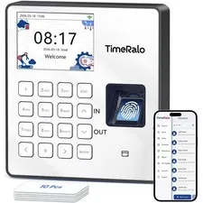 Smart Cloud-Based Time Clock for Small Businesses 3-in-1 Fingerprint, No Fees