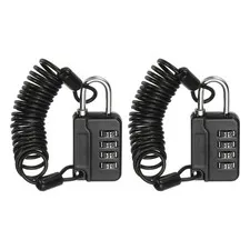 2 Pcs Combination Lock 4 Digit Locker Locks for Luggage Gym Files Cabinet Black