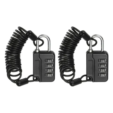 2 Pcs Combination Lock 4 Digit Locker Locks for Luggage Gym Files Cabinet Black