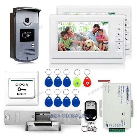 Wired 7" Video Door Phone Entry System 700TVL IR Camera RFID Unlock Remote