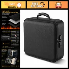 Fireproof Document Organizer Box with Lock - 5200°F Heat & Water-Resistant for F