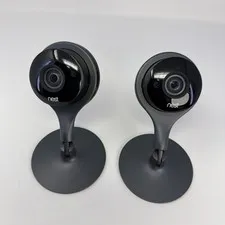 Google Nest Cam Indoor Security Camera A0005 1st Gen W/Stand - No Cord Lot Of 2