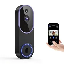 Smart 1080p Video Doorbell Camera with Night Vision, Live View, AI Human Detecti