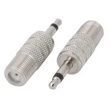 2Pcs 3.5mm Mono Male Adapter to F-Type Female Jack M/F Stereo Audio Connector