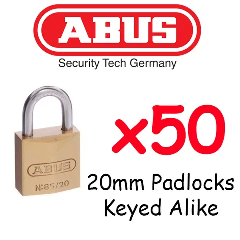  Padlock KEYED ALIKE ABUS 20mm  x50 Locks  BULK LOT High quality