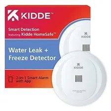 Kidde WiFi Water Leak Detector Freeze Alarm Smart Home App Alexa White New