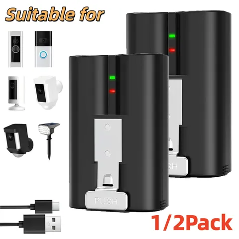 1/2 Pack Battery V4 For Ring Battery Doorbell Plus 5F77E9,Video Doorbell 2/3/4
