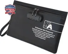 Fireproof Money Bag with Lock KaAutoler Fireproof and Waterproof Cash Bag with Z