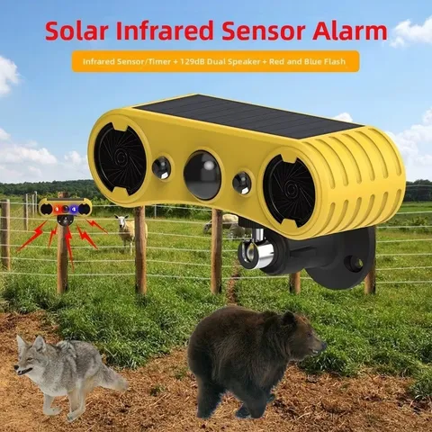 Sun Outdoor Motion Sensor Alarm 130dB Ultrasonic Siren Detector US Same Day 🚛✅