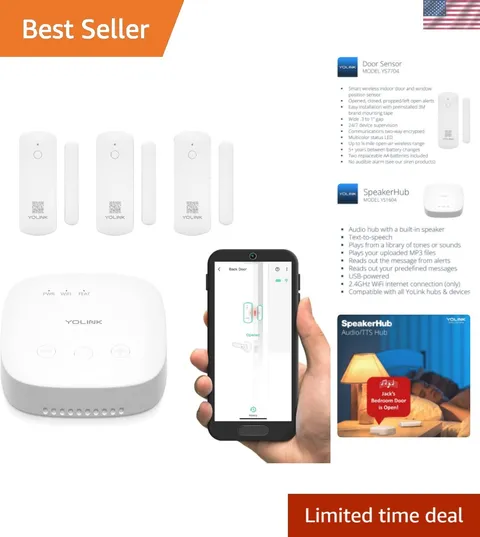 LoRa Smart Door Sensor Starter Kit: SpeakerHub Audio Hub & 3 Door Sensors - U...
