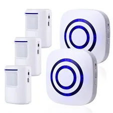 Motion Sensor Alarm Wireless Driveway Alert 2 Receiver 3 PIR Sensors - Protect