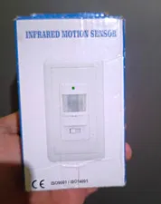 PIR Infrared Motion Sensor Wall Switch White Hardwired Light Sensor 100-130V 9m