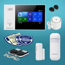 HOMSECUR 2G/4G WIFI Smart Home Alarm System LCD Touchscreen SOS Button Basic Kit