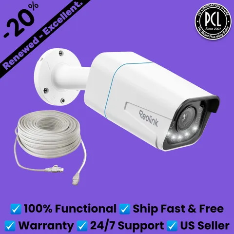 ✅ Reolink P430 RLC-811A 4K Outdoor Poe Camera White Very Good With Cable ✅