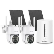 ANNKE 4CH NVR Wireless 4MP PT Color Security System Solar Power Two Way Audio AI