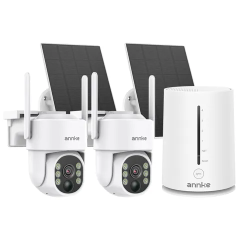 ANNKE 4CH NVR Wireless 4MP PT Color Security System Solar Power Two Way Audio AI