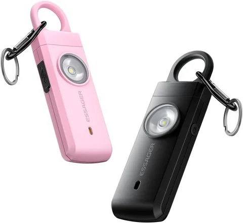 ESSAGER Rechargeable Self Defense Alarm 130dB Black