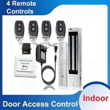 Door Entry Access Control System, 1200 lb Magnetic Lock, 4 Remote Controls Kit