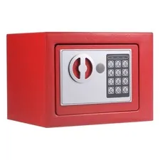 Small Safe Box 9" x 6.7" Drop Slot Digital Personal Safe Box Red
