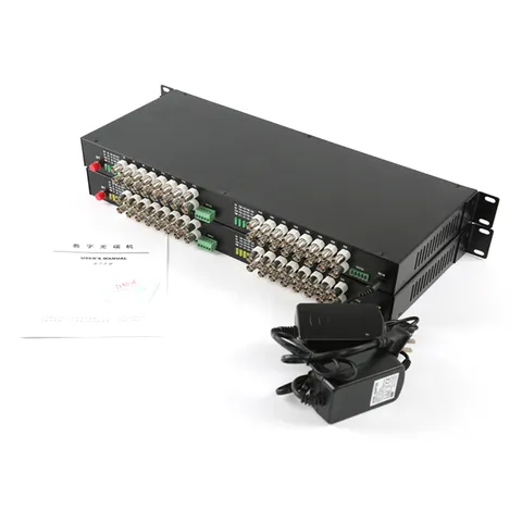32CH Video Data Fiber Optical Converter Transmitter Receiver CCTV 19'' Rack