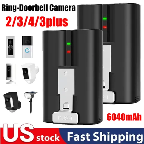 2 Pack Ring V4 Battery for Ring camera Doorbell Solar Floodligh 2/3/4/3 plus