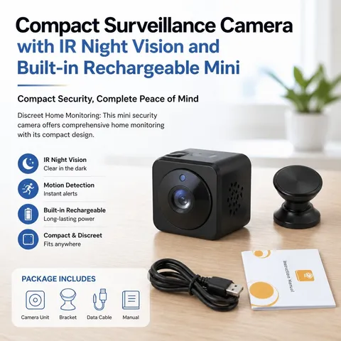 Mini Wireless Security Camera Night Vision Two-Way Audio Home Surveillance Small