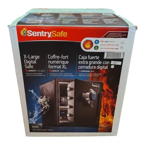 SentrySafe SFW123GTC Fire/Water Resistant Safe Digital Lock Key Black 60 Min