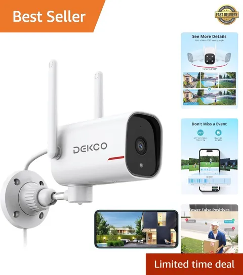 IoT-Ready 2K Outdoor Camera - 180° View, Color Night Vision & Voice Control