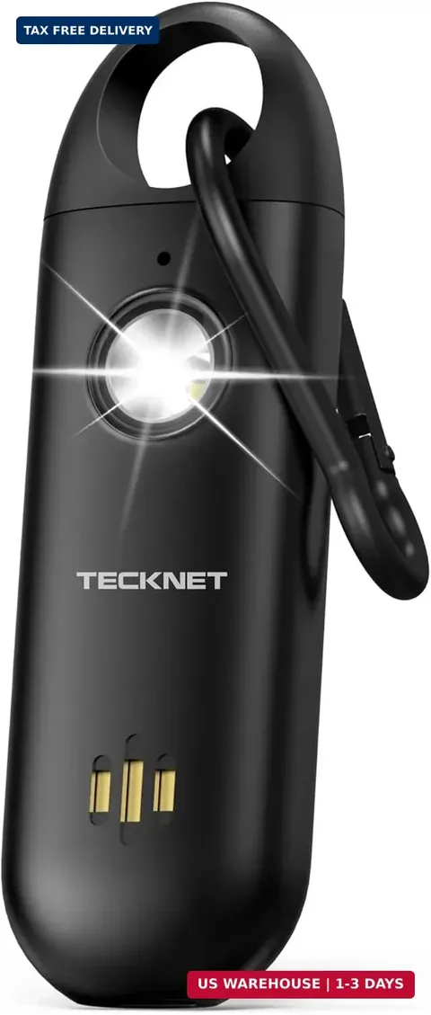 TECKNET Personal Safety Alarm,Portable Personal Alarm for Women with Flashing St