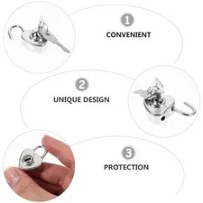 12pcs Practical Heart Shape Padlock Mini Cabinet Lock Drawer Lock for Luggage