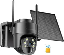4G LTE Cellular Security Camera, No Wifi Security Camera Outdoor Built-In SIM Ca