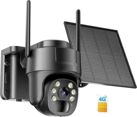 4G LTE Cellular Security Camera, No Wifi Security Camera Outdoor Built-In SIM Ca