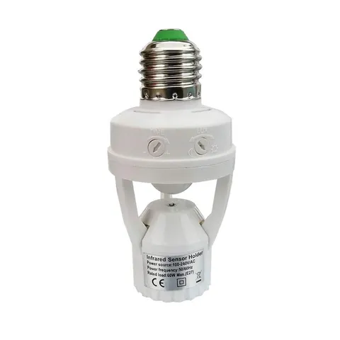 Indoor Motion Sensor Socket Convert Bulbs to Auto Light E26 E27