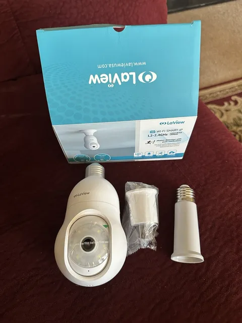 LaView LV-EL Smart IP Bulb Camera 1080p Wi-Fi Motion Night Vision White