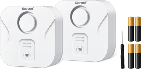 2 Pack Water Leak Detectors for Home, 100Db Water Sensor Alarm Flood Leakage Det