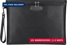 Fireproof Document Bag with Lock, ZOOPIP 14.3"x10.2" Fireproof and Waterproof Mo