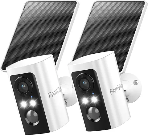 Brand New 2K Wireless Outdoor Security Camera System (2-Pack) - Solar Powered