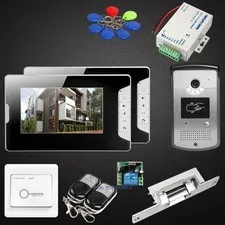 7inch Video Door Intercom System Electric Strike Lock Set Included for Apartment