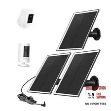 Ri ng Camera Solar Panel, Compatible with Ring Stick Up Cam Battery, Ring Black