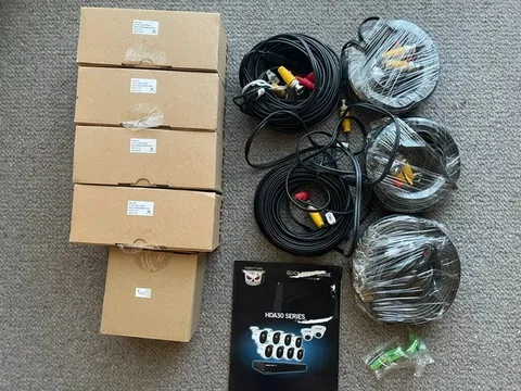 4 Night Owl Wired bullet HD Cameras CM-PTHD30W and 1 Dome CM-HDA30w + 5 Wires